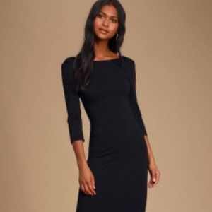 BANANA REPUBLIC Black Rack MIDI DRESS Size 4